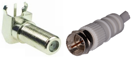 F type female and male cable connector
